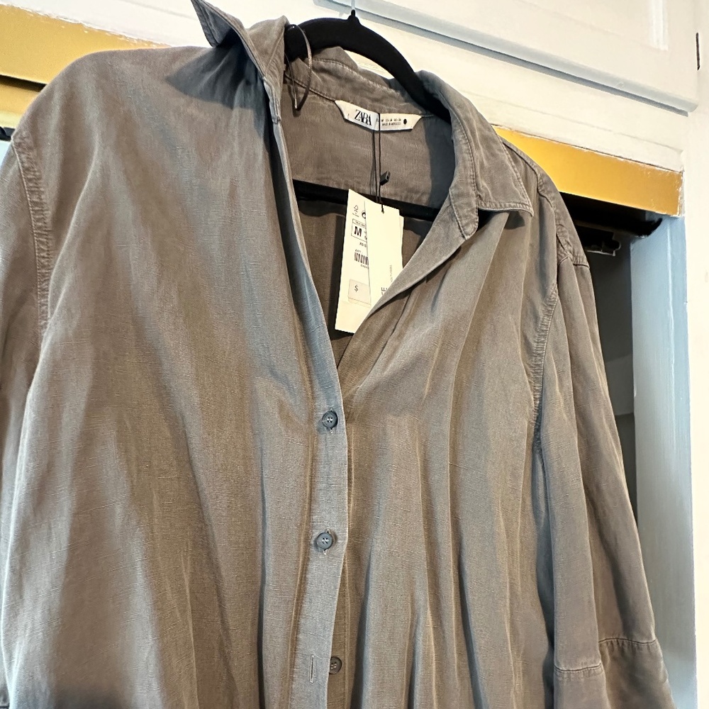 Zara charcoal button down